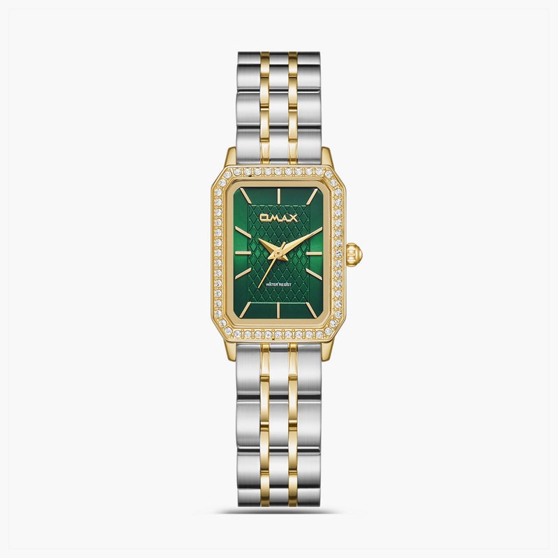 OMAX Women's Dual Tone Green Analog Watch - Image 1